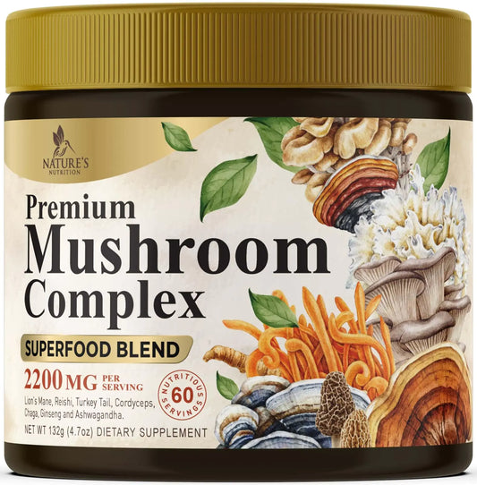 Health Mushroom Blend Powder - Immunity & Vitality - 60 Servings